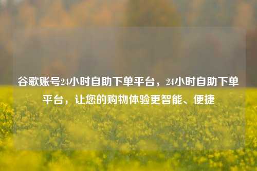 谷歌账号24小时自助下单平台，24小时自助下单平台，让您的购物体验更智能、便捷