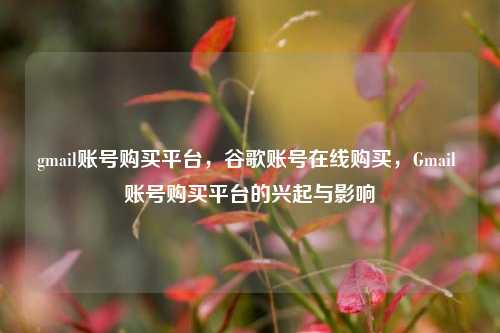 gmail账号购买平台，谷歌账号在线购买，Gmail 账号购买平台的兴起与影响