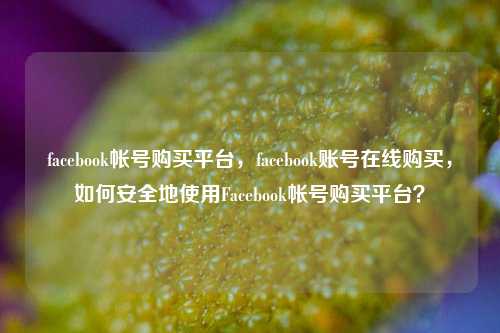 facebook帐号购买平台，facebook账号在线购买，如何安全地使用Facebook帐号购买平台？