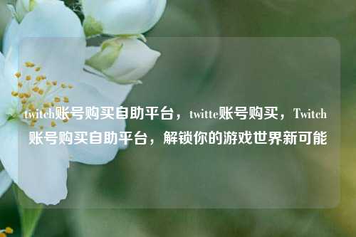 twitch账号购买自助平台，twitte账号购买，Twitch 账号购买自助平台，解锁你的游戏世界新可能