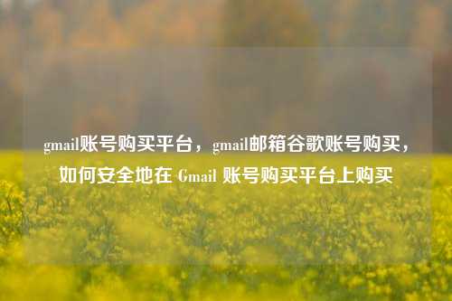 gmail账号购买平台，gmail邮箱谷歌账号购买，如何安全地在 Gmail 账号购买平台上购买