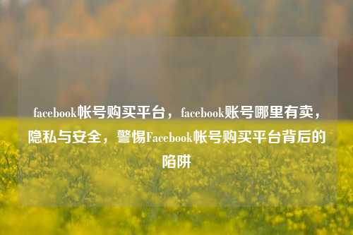 facebook帐号购买平台，facebook账号哪里有卖，隐私与安全	，警惕Facebook帐号购买平台背后的陷阱  第1张