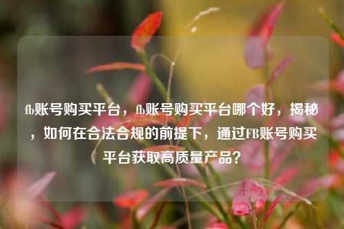 fb账号购买平台	，fb账号购买平台哪个好，揭秘，如何在合法合规的前提下	，通过FB账号购买平台获取高质量产品？  第1张