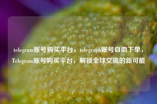 telegram账号购买平台，telegraph账号自助下单，Telegram账号购买平台，解锁全球交流的新可能