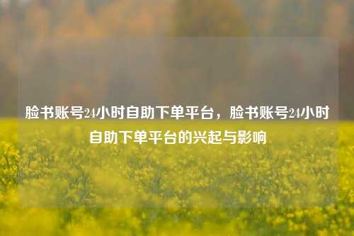 脸书账号24小时自助下单平台，脸书账号24小时自助下单平台的兴起与影响
