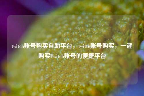 twitch账号购买自助平台，twitte账号购买，一键购买Twitch账号的便捷平台