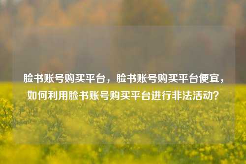 脸书账号购买平台，脸书账号购买平台便宜，如何利用脸书账号购买平台进行非法活动？