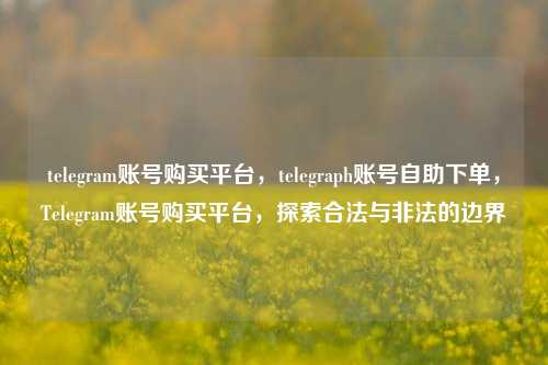 telegram账号购买平台，telegraph账号自助下单，Telegram账号购买平台，探索合法与非法的边界
