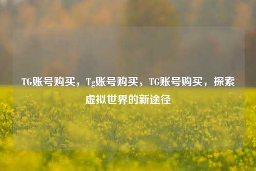 TG账号购买，Tg账号购买，TG账号购买	，探索虚拟世界的新途径  第1张
