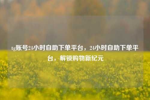 tg账号24小时自助下单平台，24小时自助下单平台，解锁购物新纪元