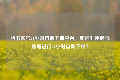 脸书账号24小时自助下单平台，如何利用脸书账号进行24小时自助下单？
