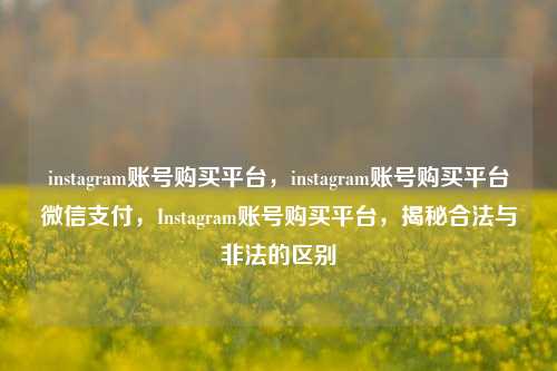 instagram账号购买平台，instagram账号购买平台微信支付，Instagram账号购买平台	，揭秘合法与非法的区别  第1张