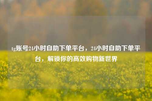 tg账号24小时自助下单平台，24小时自助下单平台，解锁你的高效购物新世界