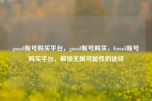 gmail账号购买平台，gmail帐号购买，Gmail账号购买平台，解锁无限可能性的途径