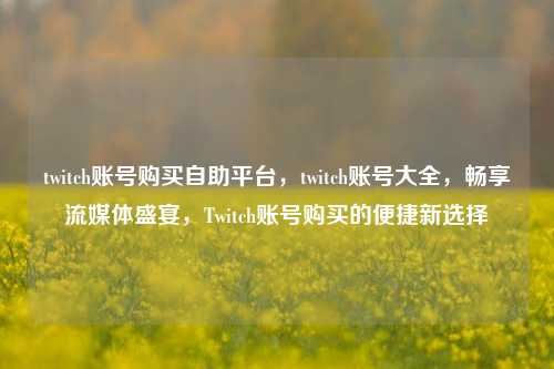 twitch账号购买自助平台，twitch账号大全，畅享流媒体盛宴，Twitch账号购买的便捷新选择