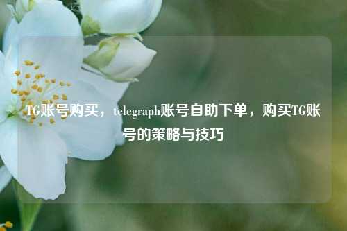 TG账号购买，telegraph账号自助下单，购买TG账号的策略与技巧