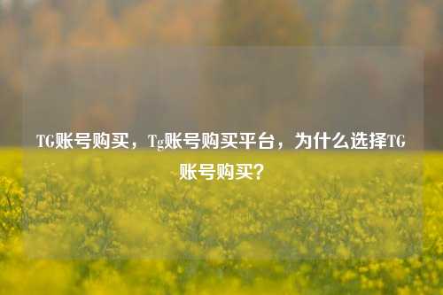 TG账号购买，Tg账号购买平台，为什么选择TG账号购买？