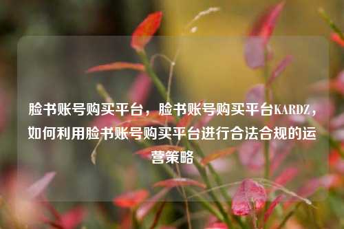 脸书账号购买平台，脸书账号购买平台KARDZ，如何利用脸书账号购买平台进行合法合规的运营策略