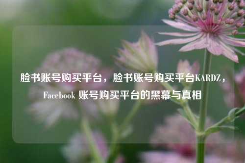 脸书账号购买平台	，脸书账号购买平台KARDZ，Facebook 账号购买平台的黑幕与真相  第1张
