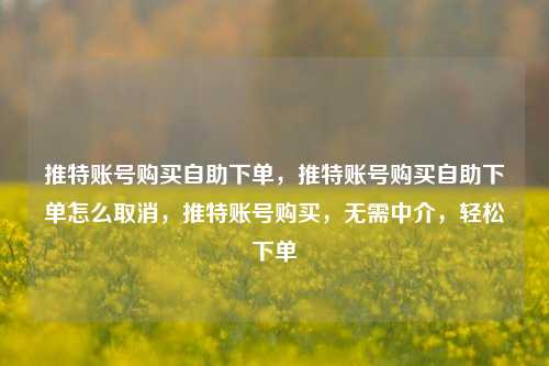 推特账号购买自助下单，推特账号购买自助下单怎么取消，推特账号购买，无需中介，轻松下单