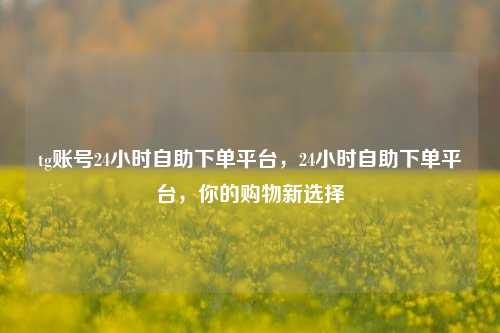 tg账号24小时自助下单平台，24小时自助下单平台，你的购物新选择