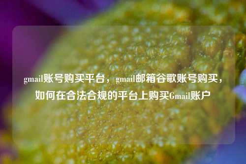 gmail账号购买平台，gmail邮箱谷歌账号购买，如何在合法合规的平台上购买Gmail账户